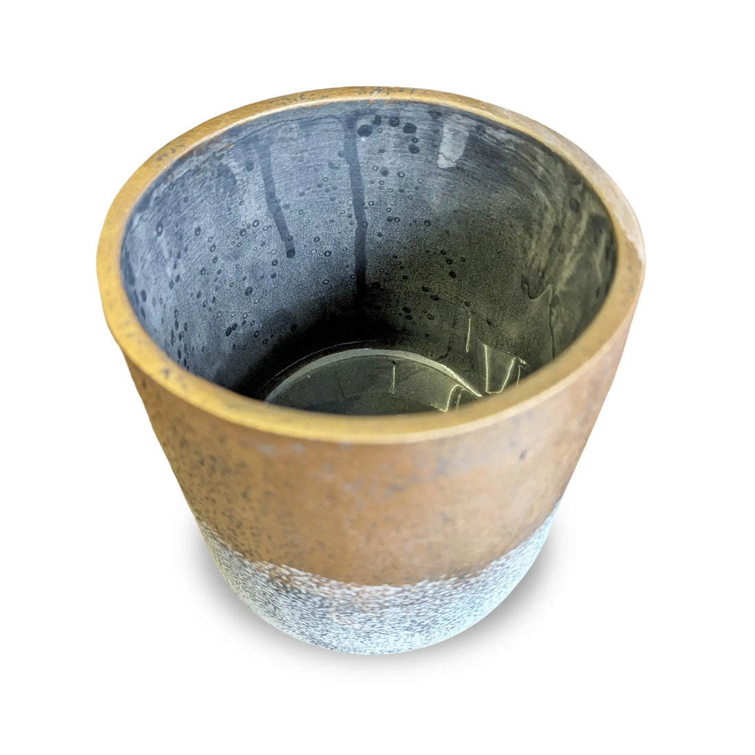 Ceramic Flame Pot Bronze Leaf Culture