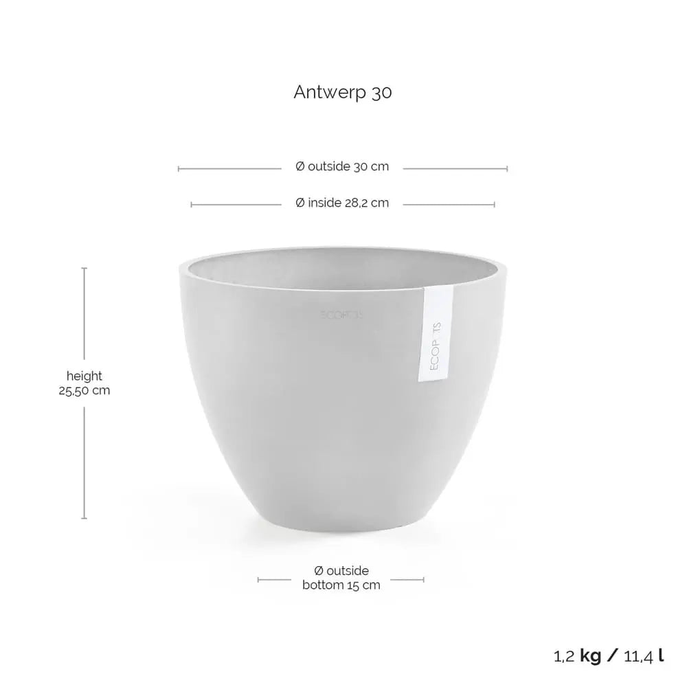 Ecopots Antwerp Plant Pot  - Grey Ecopots